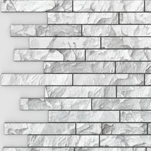 Dundee Deco White Grey Faux Stone PVC 3D Wall Panel, 3.2 ft X 2.1 ft (99cm X 65c - £14.04 GBP