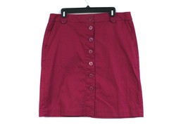 Talbots Black Label 12 Pink Pencil Skirt Knee Length Button Solid Fuchsia NWOT - £19.29 GBP