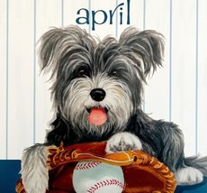 Pumi April Baseball Glove Dog Days Poster Calendar 14 x 11&quot; Art Leigh DW... - £23.59 GBP
