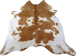 Brown and White Cowhide Rug Size: 6.7 X 6.5&#39; Brown &amp; White Hide Skin Rug... - £131.02 GBP