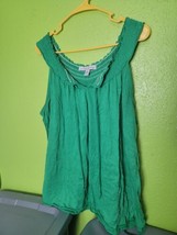 French Laundry Green Ruffle Top Blouse Size 14/16 - £10.96 GBP
