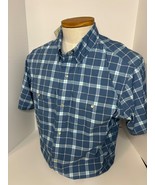 Duluth Trading Mens Armachillo Fence Short Sleeve Blue Plaid Shirt NWT Sz L - $45.10 CAD