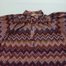 Vintage Shaker Sport Women's 3/4 Sleeve Geometric Collared Blouse Chest 52" image 10