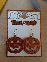Pumkin Earrings Trick or Treat Halloween wire earrings Dangly NEW - £3.96 GBP