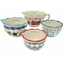 Pioneer Woman Classic Charm Measuring Cups Bowls Stoneware Floral Kitche... - $29.01