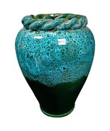 Charming Vintage Enameled Vase with Twisted Rim - Multicolored Ceramic -... - €149,43 EUR