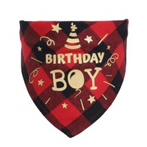 Checkered Cotton Pet Scarf - Stylish Birthday Party Accessory For Cats And Dogs - £8.78 GBP