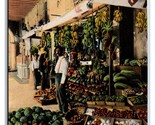 Fruit Stand in Market Havana Cuba UNP DB Postcard B19 - $3.91