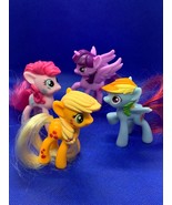 4 My Little Pony Figures Apple Jack Twilight Sparkle Rainbow Dash Pinkie... - £9.93 GBP