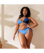 New Women&#39;s XS-6XL 2-Pc Bikini Swimsuit Blue Colorblock Removable Paddin... - £22.95 GBP