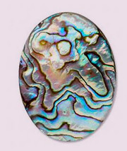 Abalone Shell Cabochon, 40x30mm tan natural shimmer colors, 30x40mm cab - £7.04 GBP