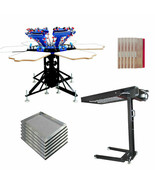 Updated 6 Color 6 Station Screen Printing Press &amp; Flash Dryer Package Ki... - $1,905.45
