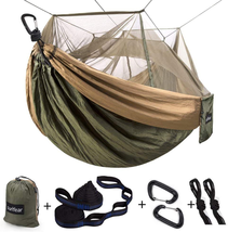 Sunyear Camping Hammock, Portable Double Hammock with Net, 2 Person Hammock Tent - £57.60 GBP