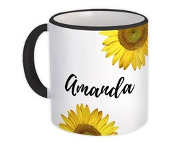 Sunflower Personalized : Gift Mug Flower Cute Beautiful Custom Name Women - £12.50 GBP