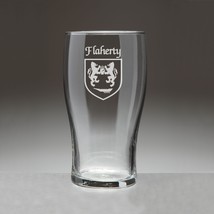 Flaherty Irish Coat of Arms Tavern Glasses - Set of 4 (Sand Etched) - £52.57 GBP