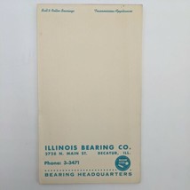 Vintage Illinois Bearing Co. Bearing Headquarters 8&quot;x5&quot; Notepad Flippad - $12.82