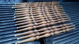 6 Hh52 Set Of 15 Spindles From Baby Crib, Oak, 26 3/8&quot; X 25 3/8&quot; X 1 5/16&quot; X 3/4&quot; - £25.65 GBP