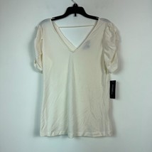 JPR Studio Womens XS Whisper White Ruched Sleeve Top NWT BM67 - $19.59