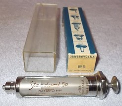 Vintage Stainless Socorex Lausanne 5 ml Standard 50 Veterinary Syringe - £39.92 GBP