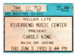 Carole King Ticket Stub June 3 1993 Cincinnati Ohio - £32.65 GBP