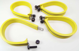 X4 2-3/8&quot; Loop Cushioned Cable Clamp Stainless Yellow Nitrile Umpco Screw &amp; Nut - £11.98 GBP