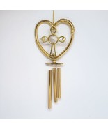 KG&amp;C Heart Cross Wind Chime 24KT Gold Plated With Austrian Crystal Dream... - $19.95