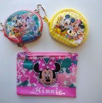 New! Set of 3 Disney Coin Purse Set, Mickey, Minnie, Chip &amp; Dale, Donald... - $12.00