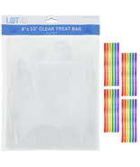 Medium Clear Treat Bags With Ties Cookie Bags Bakery Bag - 8X10 Inch 200Pk - £25.95 GBP