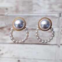 Vintage Clip On Earrings Fancy Faux Pearl Statement Earrings - £11.98 GBP