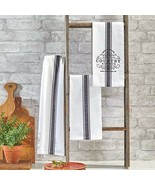 3 Pc. Kitchen Towel Set Country Dining Bar Dishcloths 18x28 Black/White ... - $302.14 MXN