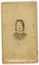 CIRCA 1860&#39;S CDV Beautiful Young Woman Wearing Victorian Dress &amp; Bonnet - £7.48 GBP