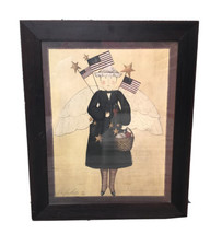 Mary Beth Baxter Print Waterline Folk Art Primitive Patriotic Woman Angel LE#290 - £52.42 GBP