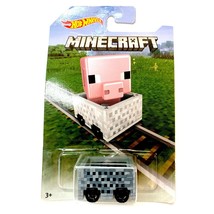 Hot Wheels Minecraft Pink Pig Minecart 1:64 Diecast New 2016 - £6.91 GBP