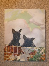 Vintage 1950s Print Two Scottie Terrier Puppy Dogs 8x10 - £19.90 GBP