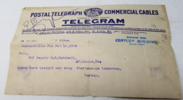 Postal Telegraph Commercial Cables Telegram 1906 Jacksonville Fl US Mars... - $18.95