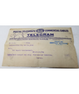 Postal Telegraph Commercial Cables Telegram 1906 Jacksonville Fl US Mars... - $18.95