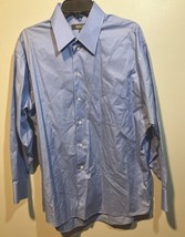 Kenneth Cole Reaction Dress Shirt Men&#39;s Blue Long Sleeve Large 16.5 32/3... - $9.89