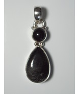 Tourmalinated Quartz and Black Onyx in .925 SS Bezel Pendant - £54.35 GBP