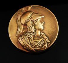 Antique Hermes Brooch LARGE rose gold Vintage Figural Brooch winged Mythical  - £192.65 GBP