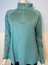 Columbia Women&#39;s 1/4 Zip Knit Pullover 2-Toned Green Striped Size L - £12.89 GBP