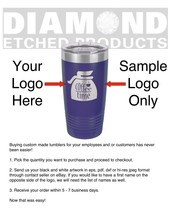 ENGRAVED Custom Personalized Name/Logo 20oz Stainless Steel Tumbler Dark Purple - £18.34 GBP