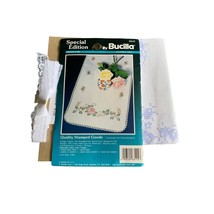 Bucilla Flowers &amp; Vines Dresser Scarf Kit Stamped Cross Stitch - $9.77