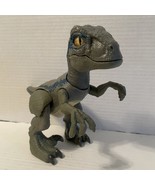 Jurassic World Primal Pals Blue Velociraptor Dinosaur 8&quot; Figure Sound Ef... - $14.38
