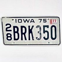 1977 United States Iowa Delaware County Passenger License Plate 28 BRK350 - $16.82