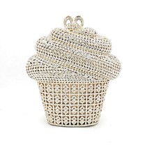 Fashion women accessories dessert diamonds luxury clutches big cupcake ice cream - £99.37 GBP
