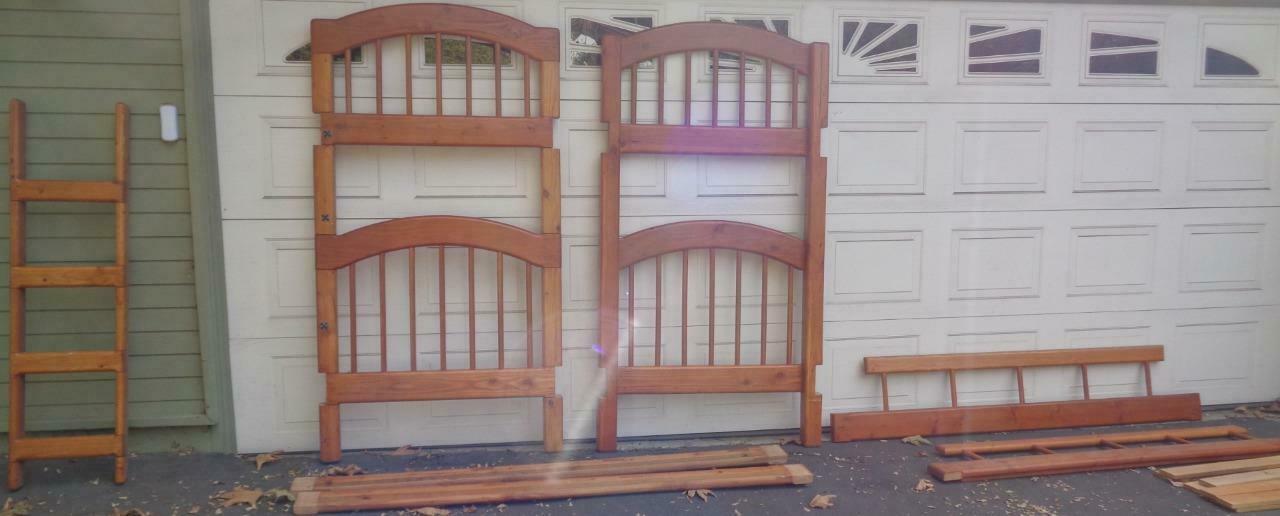 Vintage Solid Wood Bunk Bed – Complete with Ladder, Mattress Supports, S... - $395.99