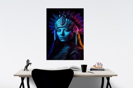 Artisan PRINTABLE wall art, Warrior Princess Black Light style Print | Download - £2.78 GBP