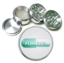 Fukitol Prescrption Pill Funny D12 Metal Silver Aluminum Grinder 4pc 63mm Herb - $16.78