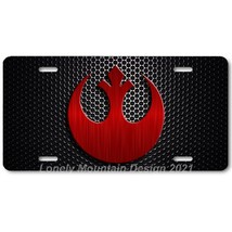 Star Wars Rebel Inspired Art Red on Mesh FLAT Aluminum Novelty License Tag Plate - £14.60 GBP