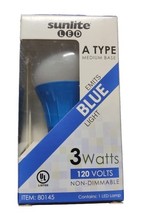 LED A Type Blue Color 3W Light Bulb Medium Base Sunlite 80145 - $10.78 CAD